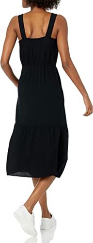 Amazon Essentials Women's Fluid Twill Tiered Midi Summer Dress