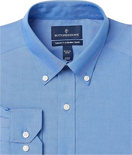Buttoned Down Men's Tailored-Fit Button-Collar Pinpoint Non-Iron Dress Shirt
