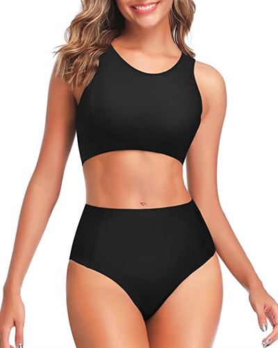 Tempt Me Women Two Piece High Waisted Bikini Set Sporty Swimsuits Bathing Suit with Bottom for Teen Girls