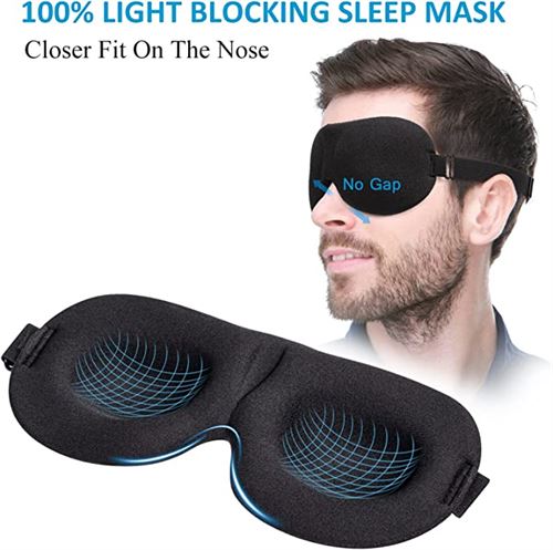 Sleep Mask for Side Sleeper, 100% Blackout 3D Eye Mask for Sleeping, Night Blindfold for Men Women, Pack of 3