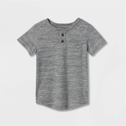 Toddler Boys' 2pk Henley Short Sleeve T-Shirt - Cat & Jack™ Gray/Cream