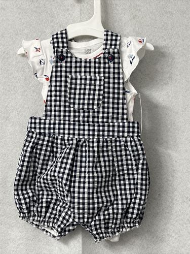 Baby Girls' Gingham Top & Bottom Set - Just One You made by carter's White/Blue