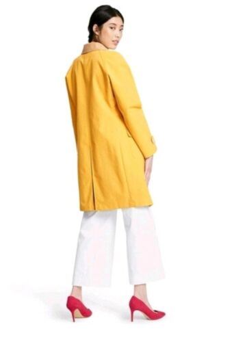 NWT Isaac Mizrahi Yellow/Tan Button Down Coat -XL