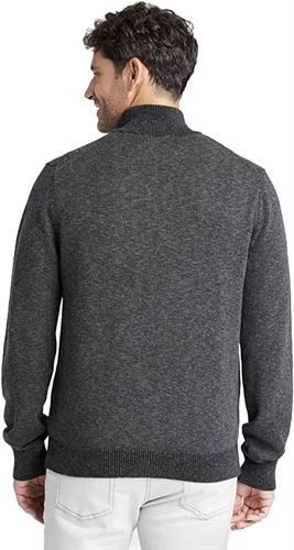 Men's 1/4 Zip Pullover Sweater - Goodfellow & Co Charcoal Heather M, Grey/Grey