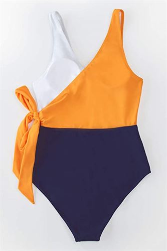 CUPSHE Women's One Piece Swimsuit Wrap Color Block Tie Side Bathing Suit