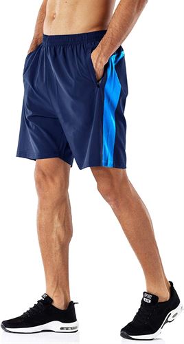 HMIYA Men's 7" Athletic Shorts Quick Dry Workout  Short with Zipper Pockets