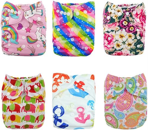 ALVABABY Baby Cloth Diapers One Size Adjustable Washable Reusable for Baby Girls and Boys
