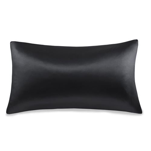 Mainstays Woven Satin Solid Standard Pillowcase Cover, 20"x32", Black, 1 Each