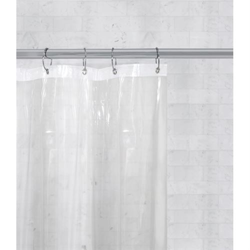 Better Homes & Gardens Extra Long Clear Heavyweight PEVA Shower Liner with 2 Adhesive Clips, 177 × 198 cm