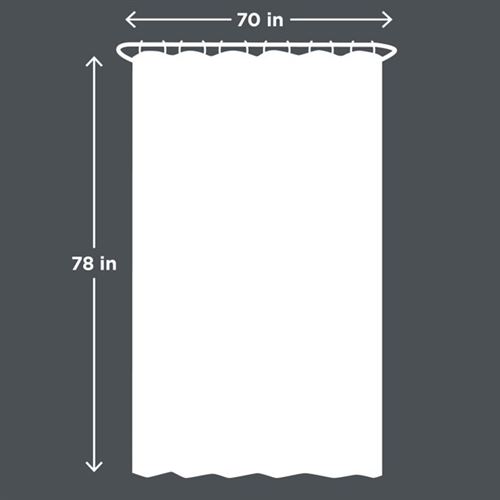 Better Homes & Gardens Extra Long Clear Heavyweight PEVA Shower Liner with 2 Adhesive Clips, 177 × 198 cm