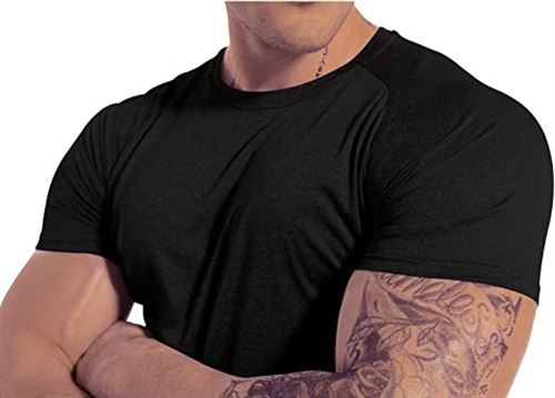 Men's Dry Fit Workout Gym Short Sleeve T Shirt Moisture Wicking Active Athletic Performance Running Shirts