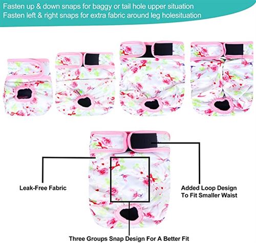 Paw legend 3 pack XS reusable dog diapers