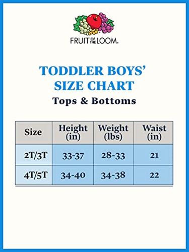 Fruit of the Loom Boys 5 Pack Toddler Crew Tee