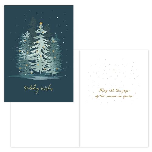 16ct Green Inspired Evening Forest Holiday Boxed Cards