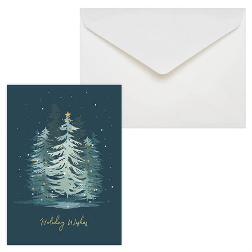 16ct Green Inspired Evening Forest Holiday Boxed Cards