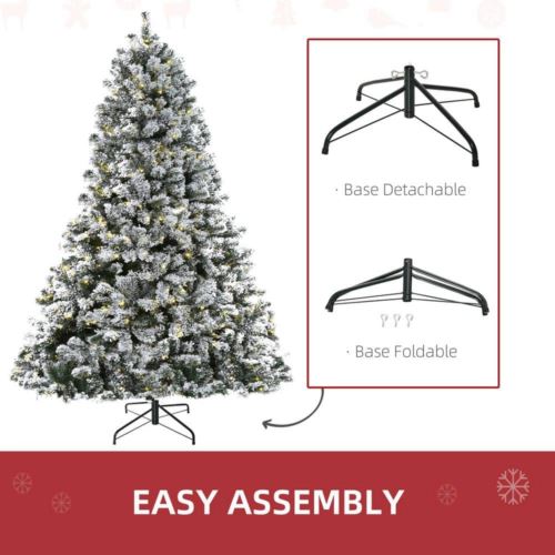 7.5 ft. Pre-Lit LED Flocked Douglas Fir Artificial Christmas Tree with 550 Warm White Lights Input - 120V