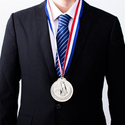 Football Medal with Neck Ribbon - Plastic