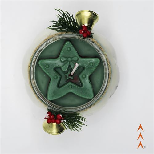 Monartist Christmas candles, Christmas tree star (Jar with Bells)