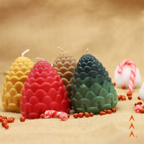 Monartist Christmas Candles, Pine Cone Pine Candle - Red