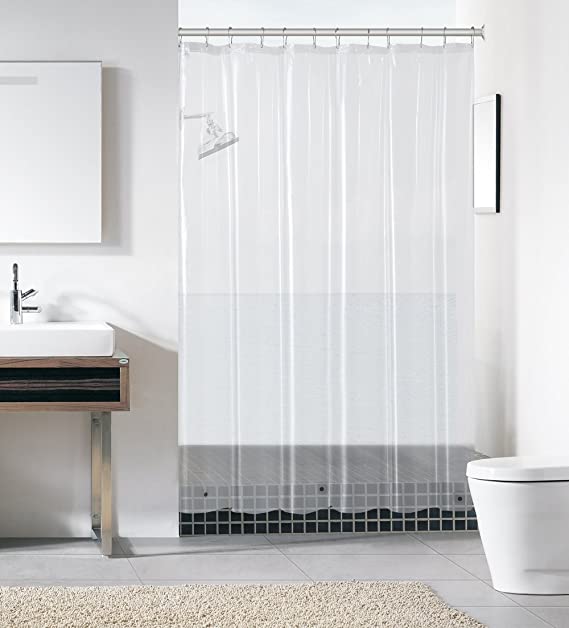 Premium Medium Weight CLEAR Shower Curtain Liner: Mildew Resistant, 70" x 71"