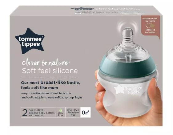 Tommee Tippee Closer to Nature Silicone Baby Bottle - 150 ml - 2pk