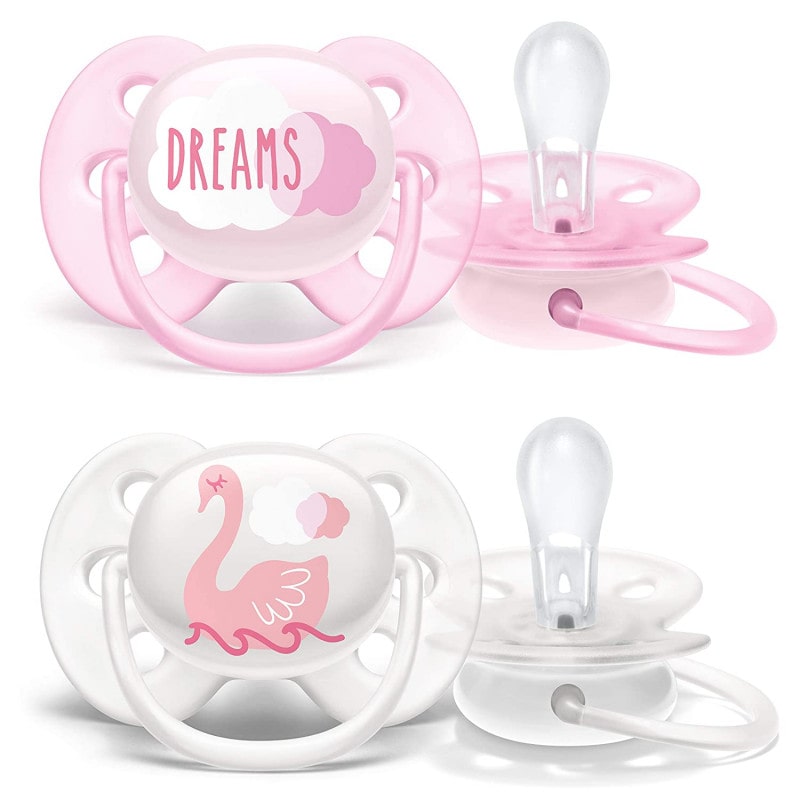 Philips Avent Ultra Soft Pacifier, 0-6 Months, Dreams Swan Designs