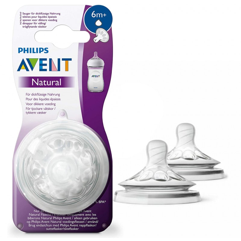 Philips Avent Natural Nipple for Thick Feed 2 pcs, +6m