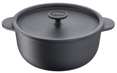 Tefal Tradition Cast Iron Oval Shallow Pot 24 Cm + Lid Black24 cm