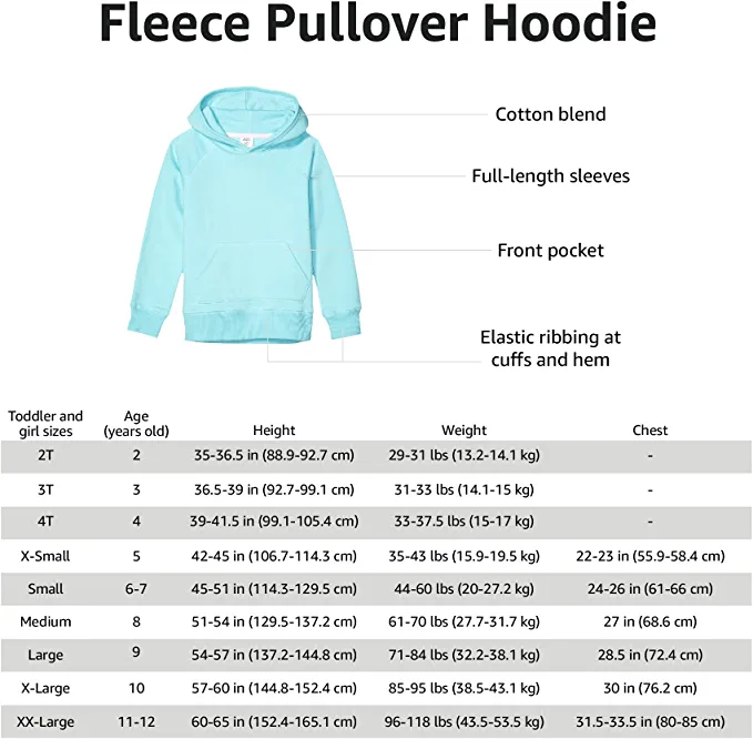 Amazon Essentials Girls Pullover Hoodie Sweatshirt
