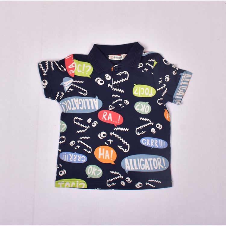 Polo boy's T-shirt with crocodile graphics in Navy for 12 years