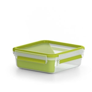 Tefal Food Container, Square Shape, Green Color, 0.85 Liter
