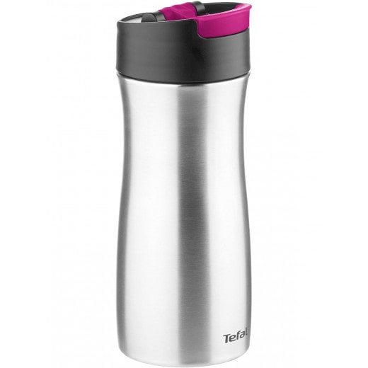 Tefal Coffee To Go Thermal Bottle, Stainless Steel, Pink Color