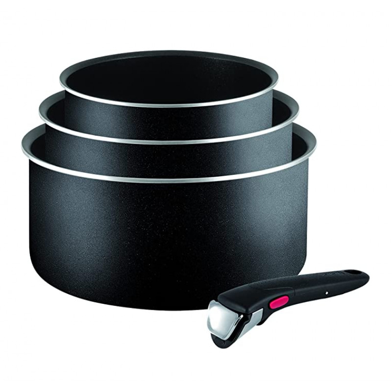 Tefal Ingenio Essential Sauce Pan Set, Black, 4 Pieces