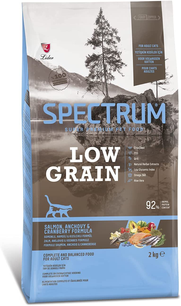SPECTRUM LOW GRAIN ADULT CAT FOOD SALMON & ANCHOVY & CRANBERRY (2KG)