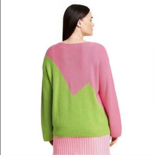 Pink and lime green Victor Glemaud long sleeve cardigan size XL