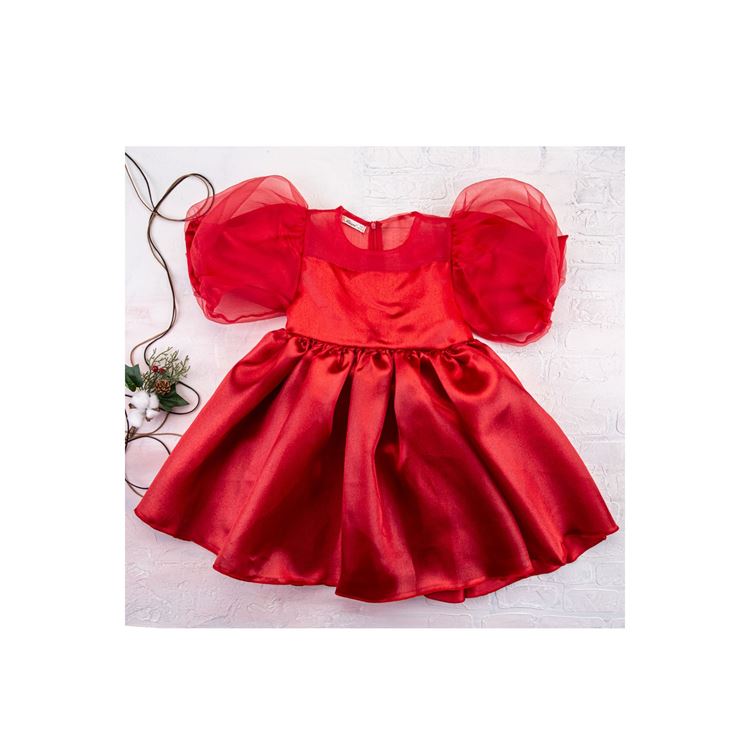 dress organza bow for young children Red color ,10 years