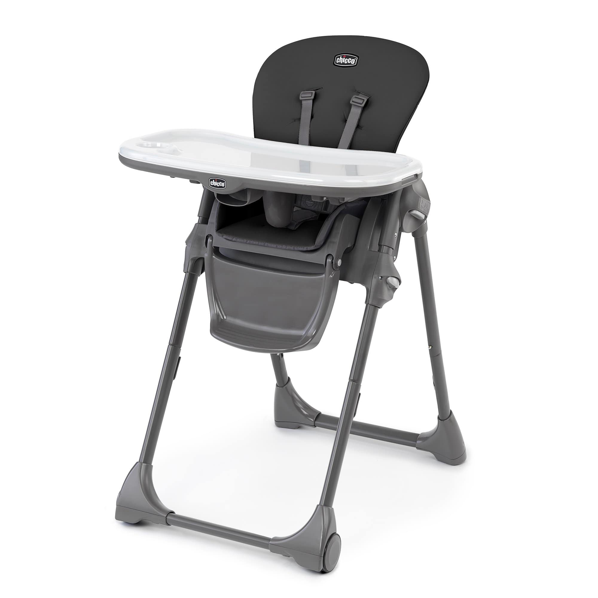Chicco Polly Space-Saving Fold Easy Clean Highchair - Black (Black)