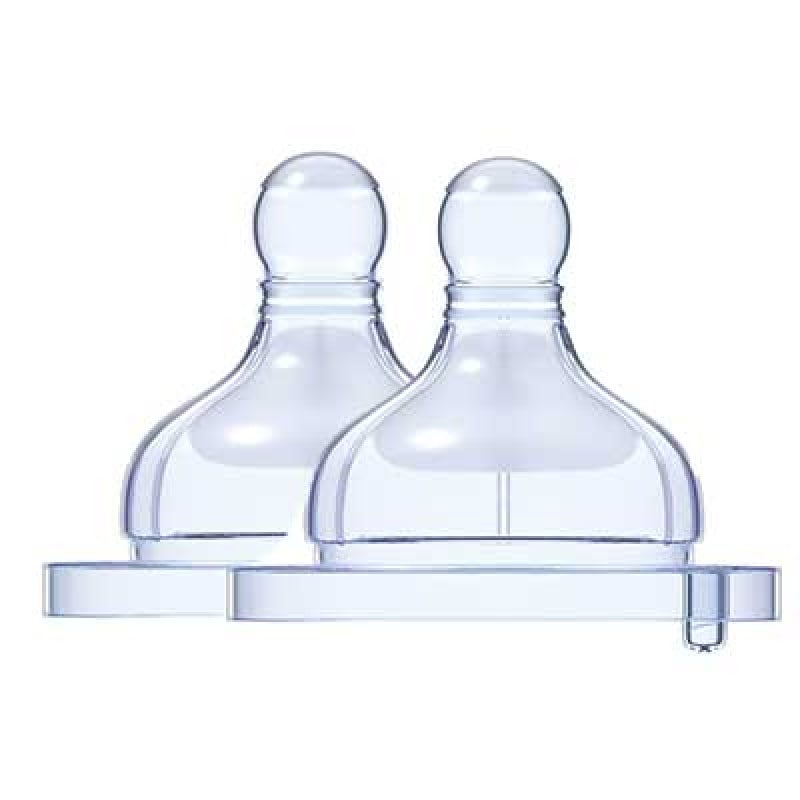 Chicco Physiological Anti-Colic Normal Flow Dummy - 2 Months+ - 2 Pieces - Transparent