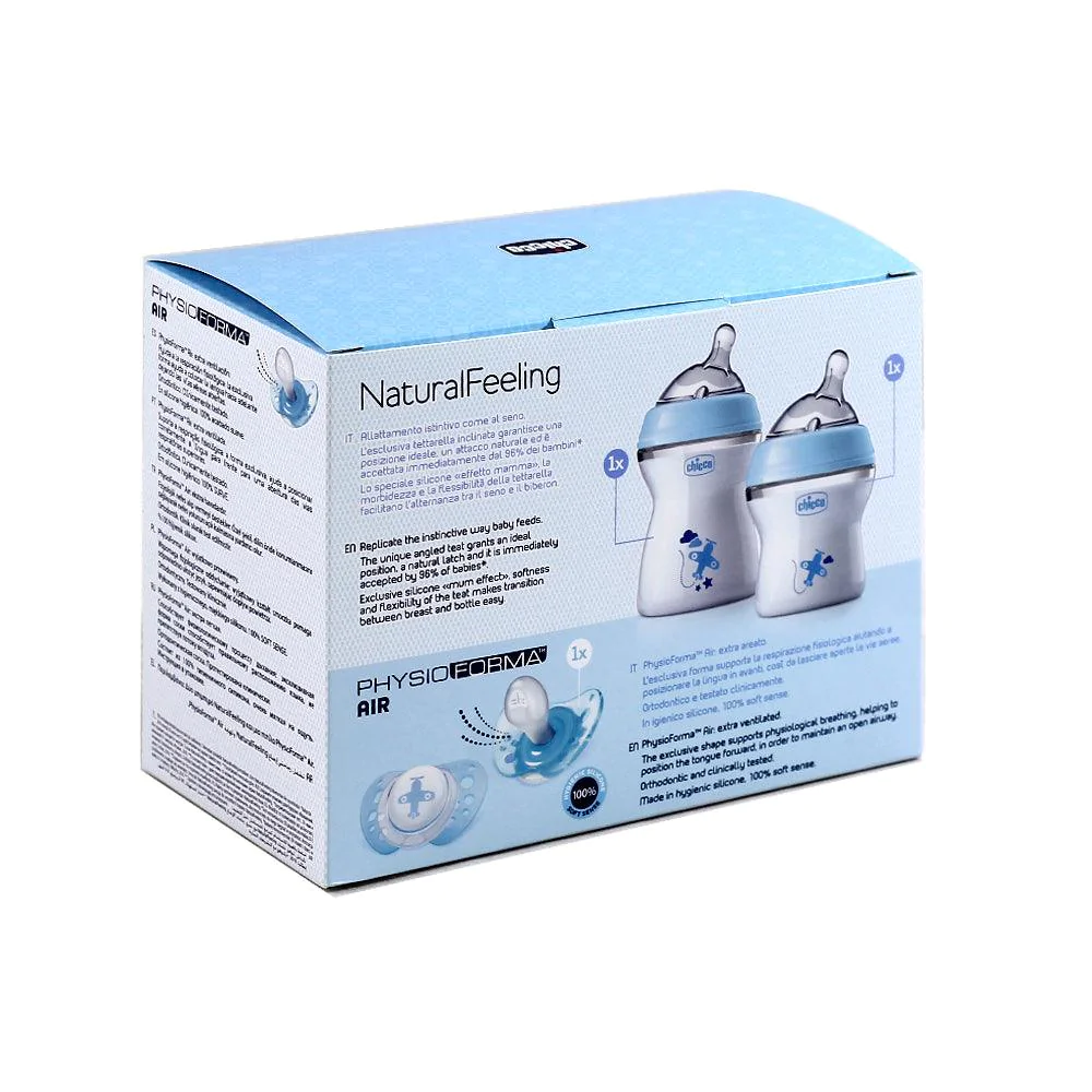CHICCO NATURAL FEELING BLUE GIFT SET FOR BABIES BOY