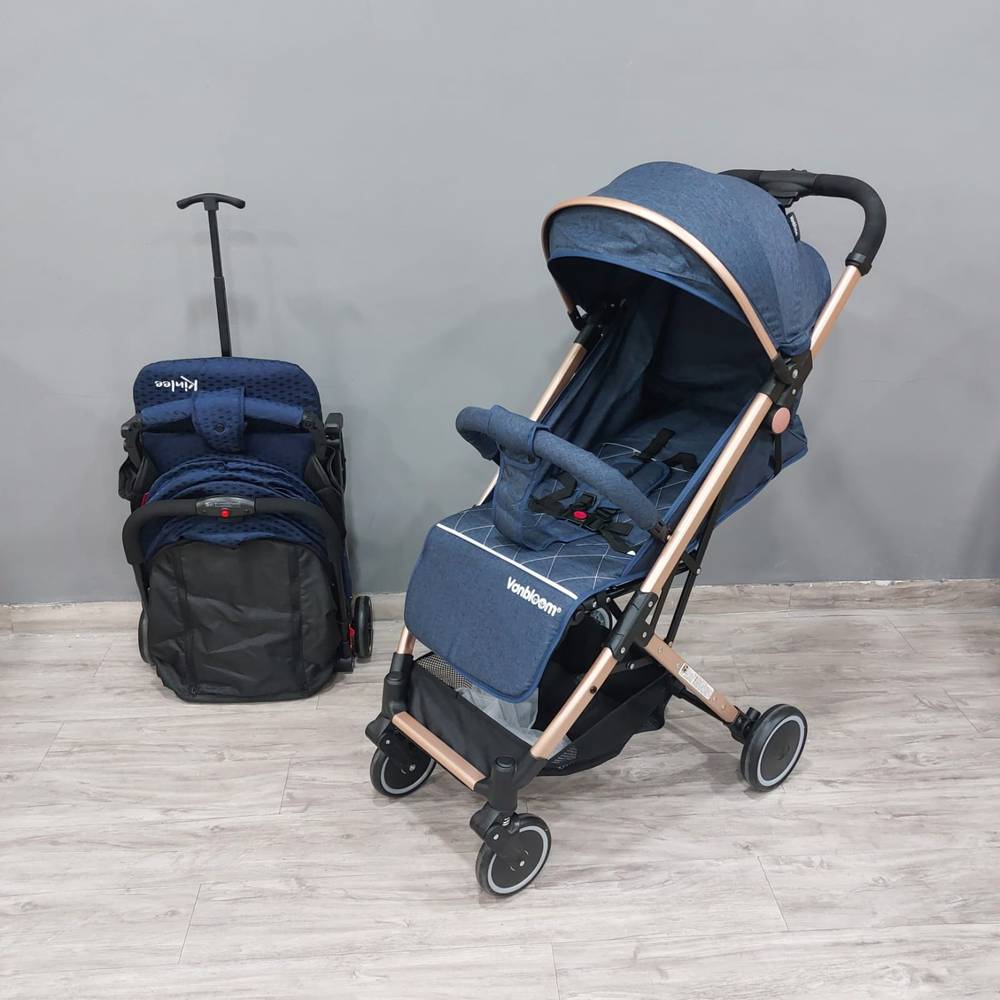 Baby Foldable Stroller Suitable For Travel - Dark Blue