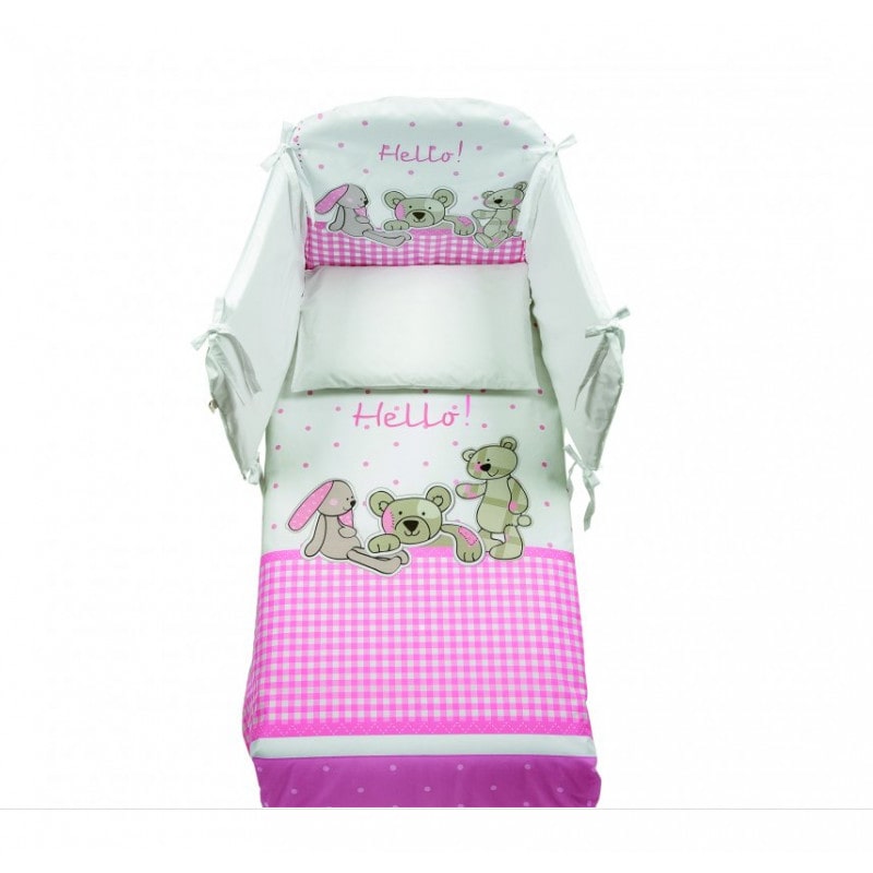 5-Piece Baby Bedding Set - Light Pink