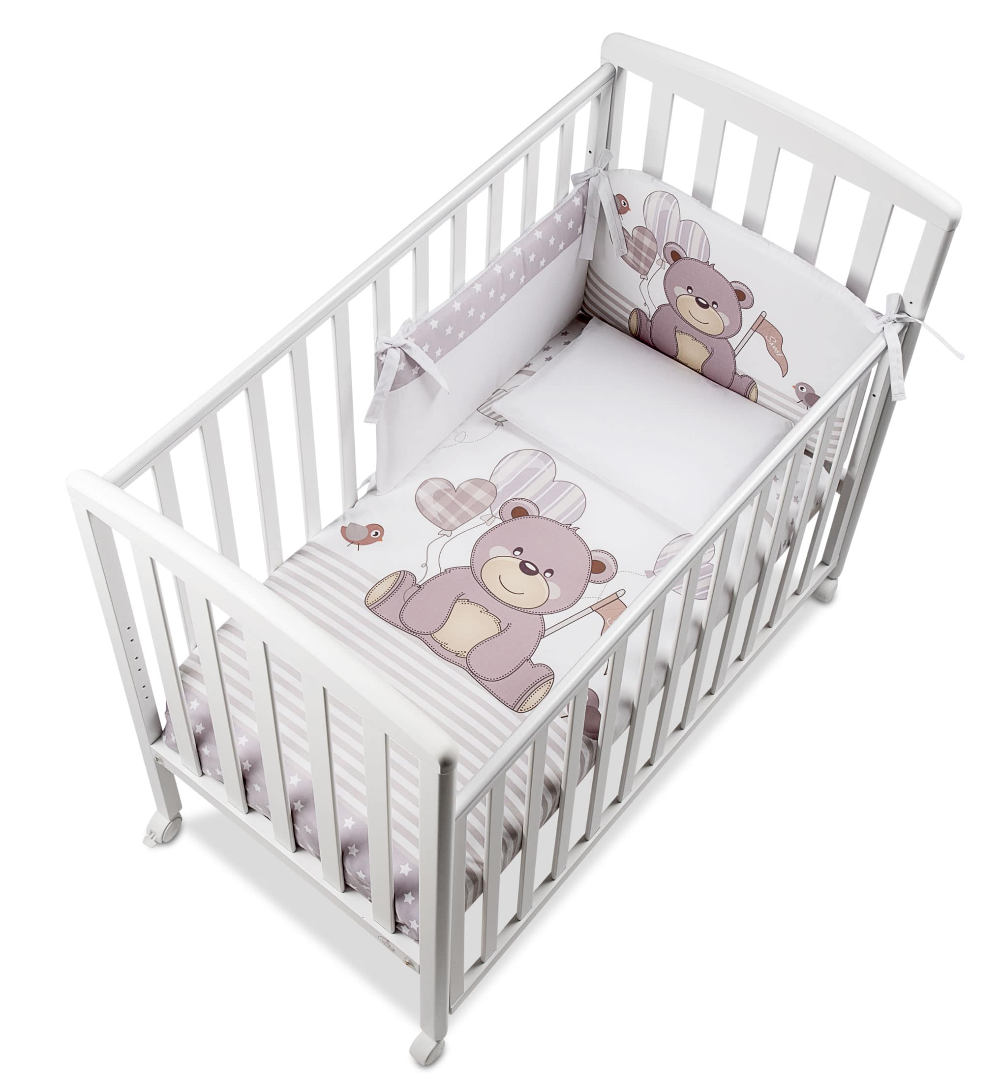 Italbaby Baby Bed Made Of Beech Wood - Light Gray