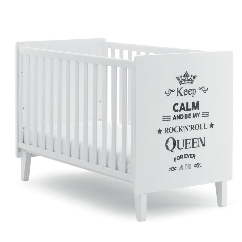 Italbaby Baby Bed Rockstar Queen Design - White