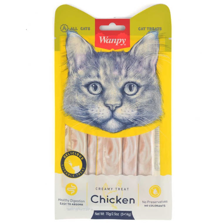 WANPY LICKABLE TREAT CHICKEN FOR CAT 14 g*5 pcs