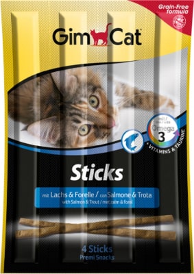 GIMCAT Sticks Snacks for cats with trout and salmon