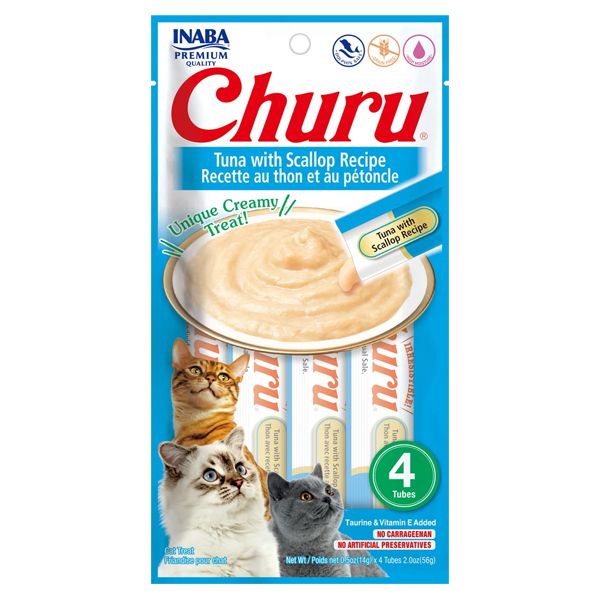 Inaba Churu Tuna with Scallop Puree Cat Treat 0.5oz, 4pk