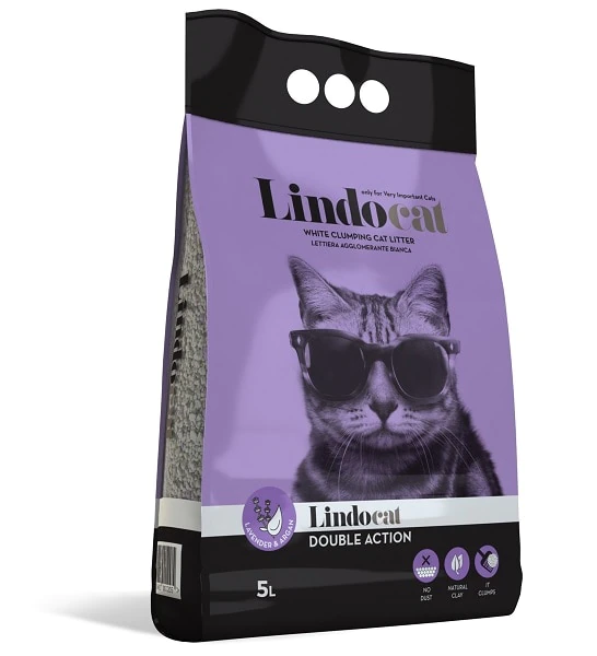Lindo Cat litter White Bentonite Double Action - 5 L (Lavender)