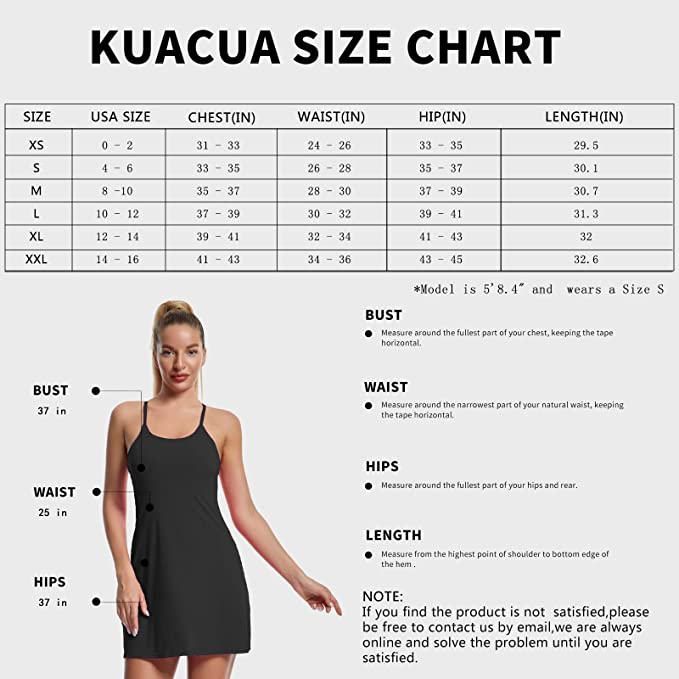 KINCAN Women's Tennis Dress, Workout Golf Dress Built-in with Bra & Shorts Pocket Sleeveless Athletic Dresses