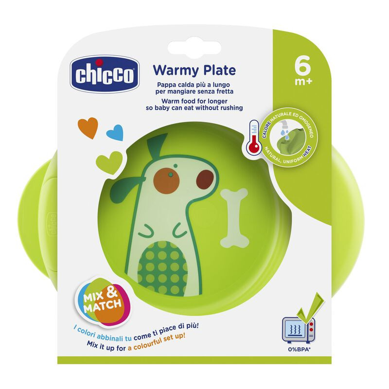 Chicco Warmy Plate For Girls, green Color, +6 Months