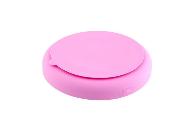 SILICONE DIVIDED PLATE PINK 12M+